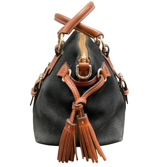 NWOT Dooney &Bourke Bristol Satchel Women’s 1 Size Suede Pebbled Leather Black - Picture 3 of 9